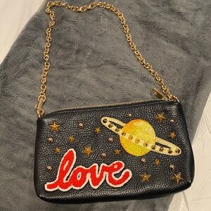 Dolce & Gabbana Black Clutch with Gold and Red Details